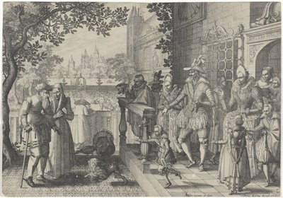 Rike barn, fattige foreldre av Claes Jansz. Visscher (II)