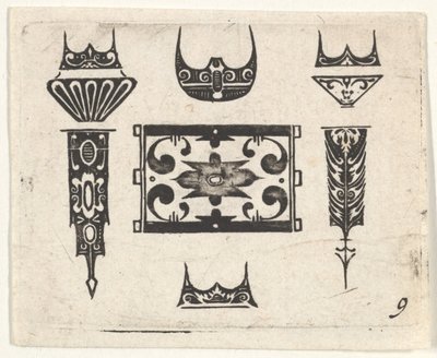 Svarttrykk med ni motiver, ca. 1620. av Claes Jansz Visscher