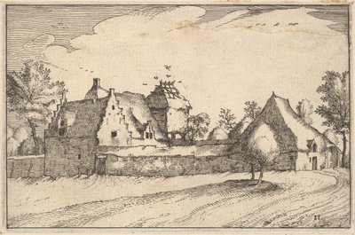 Walled Farm, plate 11 fra Regiunculae et Villae aliquot Ducatus Brabantiae, ca. 1610 av Claes Jansz Visscher