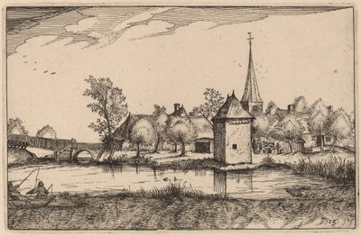 Dam og en landsby av Claes Jansz Visscher after Johannes van Doetechum, the Elder after Lucas