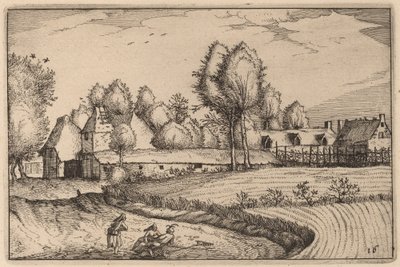 Vei langs et felt av Claes Jansz Visscher after Johannes van Doetechum, the Elder after Lucas