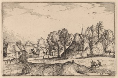Veien inn i en landsby av Claes Jansz Visscher after Johannes van Doetechum, the Elder after Lucas