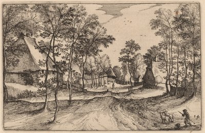 Landsbyveien av Claes Jansz Visscher after Johannes van Doetechum, the Elder after Lucas
