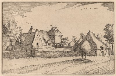 Befestet gård av Claes Jansz Visscher after Johannes van Doetechum, the Elder after Lucas