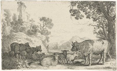 Landskap med storfe av Claes Moeyaert