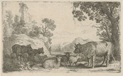 Landskap med storfe av Claes Moeyaert