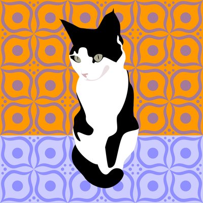 Katt på marokkanske fliser av Claire Huntley