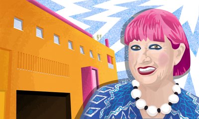 Dame Zandra Rhodes og mote- og tekstilmuseet i Bermondsey, London. av Claire Huntley