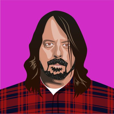 Portrett av Dave Grohl av Claire Huntley