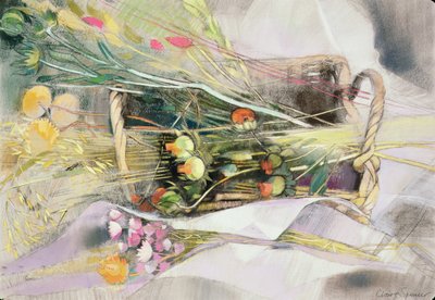Kurv med tørkede blomster ( av Claire Spencer