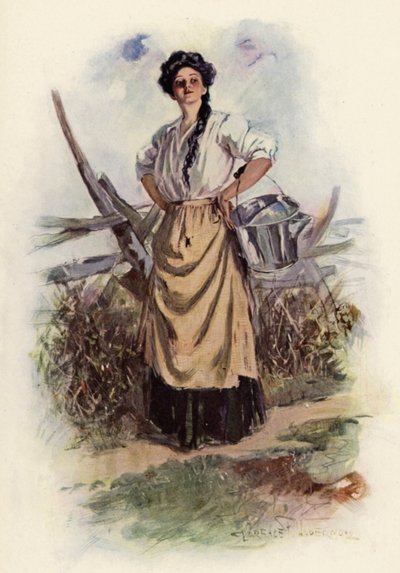 Hvor går du My Pretty Maid (farge litho) av Clarence F. Underwood