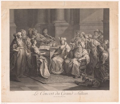 Konsert for sultanen Le Concert du Grand Sultan (tittel på objekt) av Claude Antoine Littret de Montigny