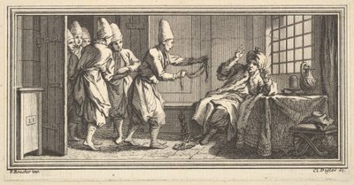 Bringe tau til fangen, 1746-47. av Claude Augustin Duflos