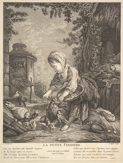 Den lille gårdsjenta, ca. 1753. av Claude Augustin Duflos