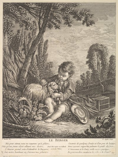 Hyrden, ca.1753. av Claude Augustin Duflos