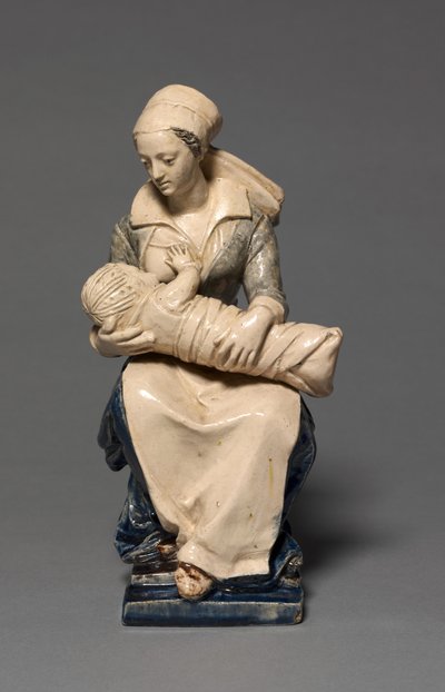 Figur av sykepleieren, tidlig på 1600-tallet (fajanse med emaljedekor) av Claude Bertélémy de (attr. to) Blénod