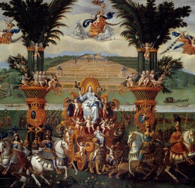 De fire elementene. Jorden (Center Detail). Olje på lerret. Mål: 4,22 x 1,14m. Maleri av Claude Deruet (1588-1662) av Claude Deruet