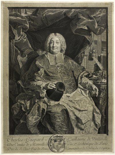 Portrett av Charles-Gaspard-Guillaume de Ventimiglia, erkebiskop av Paris av Claude Drevet