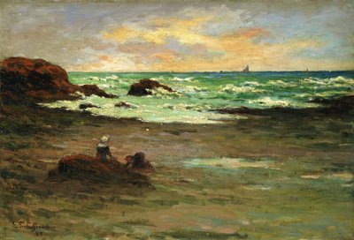 Et hjørne av stranden ved Concarneau; Et stykke strand i Concarneau av Claude Emile Schuffenecker