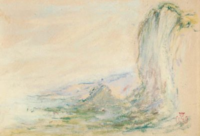 Steinene ved Etretat ved lavvann av Claude Emile Schuffenecker