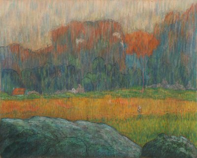 Landskap med figur og hus av Claude Emile Schuffenecker