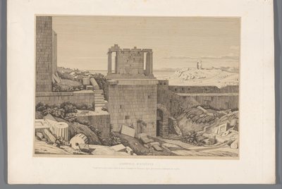 Utsikt over Akropolis van Athene Akropolis i Athen (tittel på objekt) Utsikt over de mest kjente stedene i antikkens Hellas (...) (serietittel) av Claude Félix Théodore Caruelle d