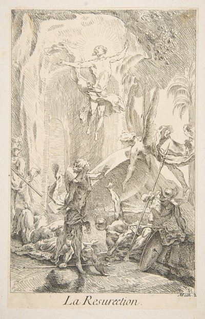 Oppstandelse.n.d. Skapere: Claude Gillot, Jacques Gabriel Huquier. av Claude Gillot, Jacques Gabriel Huquier