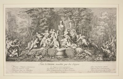 DIANE-festen, forstyrret av Satyrs av Claude Gillot