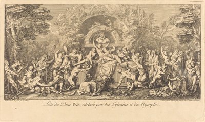 Feste du Dieu Pan, celebree par des Sylvains et des Nymphes (Feast of the God Pan feiret av Sylvans og Nymphs) av Claude Gillot
