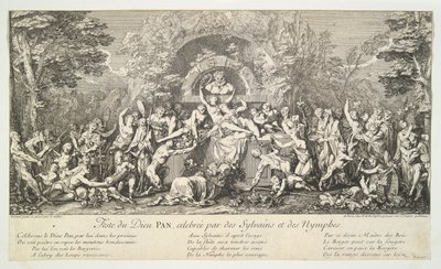 Feast of the God PAN, feiret av Sylvains og Nymphs av Claude Gillot