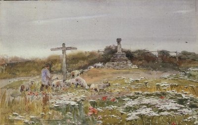 At the Crossroads (akvarell på papir) av Claude Hayes