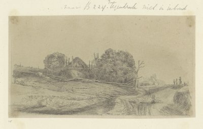 Landskap med høystakk og saueflokk Recueil de quatre-vingt-cinq estampes originales (serietittel) av Claude Henri Watelet