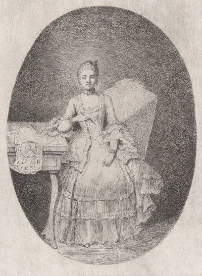 Portrett av Marguerite Le Comte, 1764. av Claude Henri Watelet