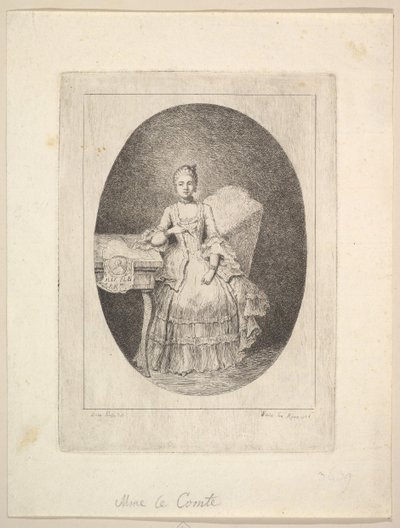 Portrett av Marguerite Le Comte, 1764. av Claude Henri Watelet