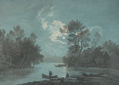 Fishermen by Moonlight, ca. 1750-1800. av Claude Joseph Vernet