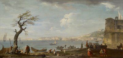 Napoli, utsikt over bukten fra nord, ca. 1742 (olje på lerret) av Claude Joseph Vernet