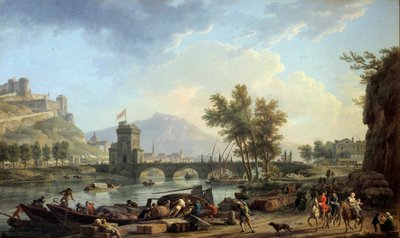 The Approaches of a Drill in 1774 Maleri av Joseph Vernet (1714-1789) 1774 Dim. 0,97x1,62 m Montpellier, Musee Fabre av Claude Joseph Vernet