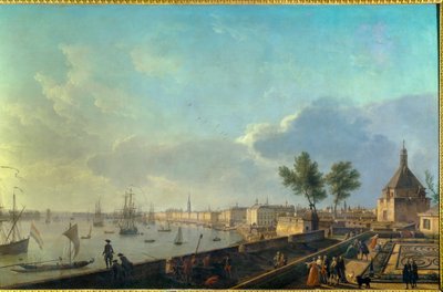 Havnen i Bordeaux med vollene Maleri av Joseph Vernet (1714-1789) 1700-tallet. Paris. Marinemuseum av Claude Joseph Vernet