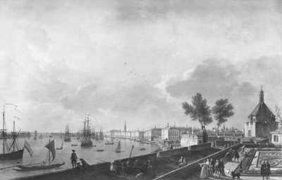Utsikt over havnen i Bordeaux sett fra Chateau Trompette av Claude Joseph Vernet