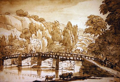 Skoglandskap (penn og blekk og vask på papir) av Claude Lorrain