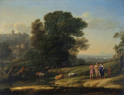 "Landskap med Cephalus og Procris gjenforent av Diana" (Landskap med Cephalus og Procris gjenforent av Diana) Maleri av Claude Lorrain (1600-1682) Olje på lerret 1645 Dim 101,5x133 cm National Gallery, London av Claude Lorrain