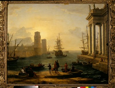 Havhavn, tåkeeffekt Maleri av Claude Gellee dit le Lorrain (1600-1682) 1646 Søn. 1,19x1,5 m Paris, Musée du Louvre av Claude Lorrain