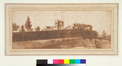 Utsikt over Belvedere og Vatikanets festningsverk av Claude Lorrain