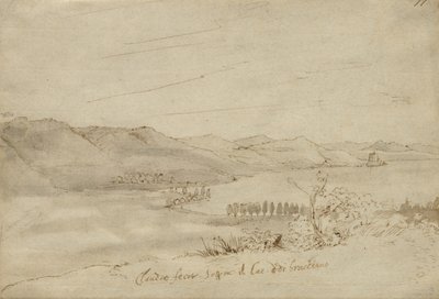 Utsikt over innsjøen Bracciano, ca. 1638-39 av Claude Lorrain
