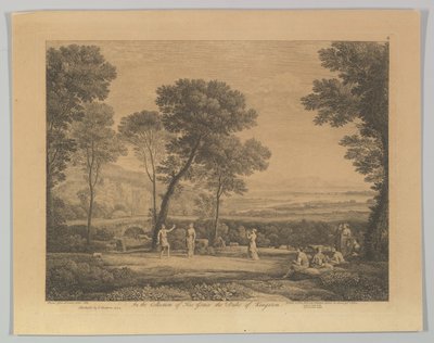 Dans under trærnes landskap med landlig dans, 1742. av Claude Lorrain