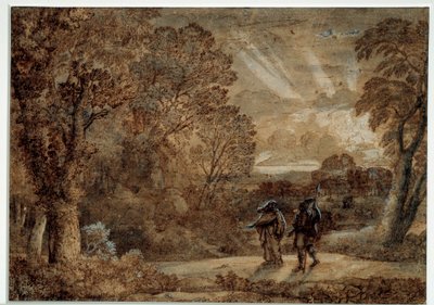Aeneas og cumae sibylle. Tegning av Claude Gellee sa Le Lorrain (1600-1682) av Claude Lorrain