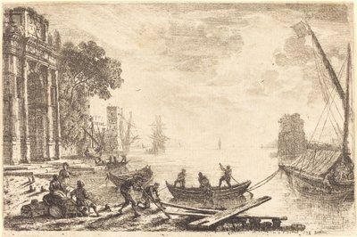 Havnescene med Rising Sun (Le soleil levant) av Claude Lorrain