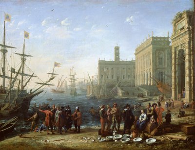 Havnescene av Claude Lorrain