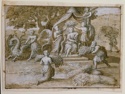 Homage to Ceres (blekk på papir) av Claude Lorrain