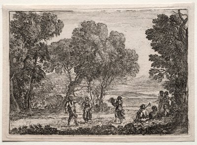 Landskap med en countrydans (liten tallerken) av Claude Lorrain